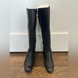 Tory Burch Hendin Tall Black Wedge Boots